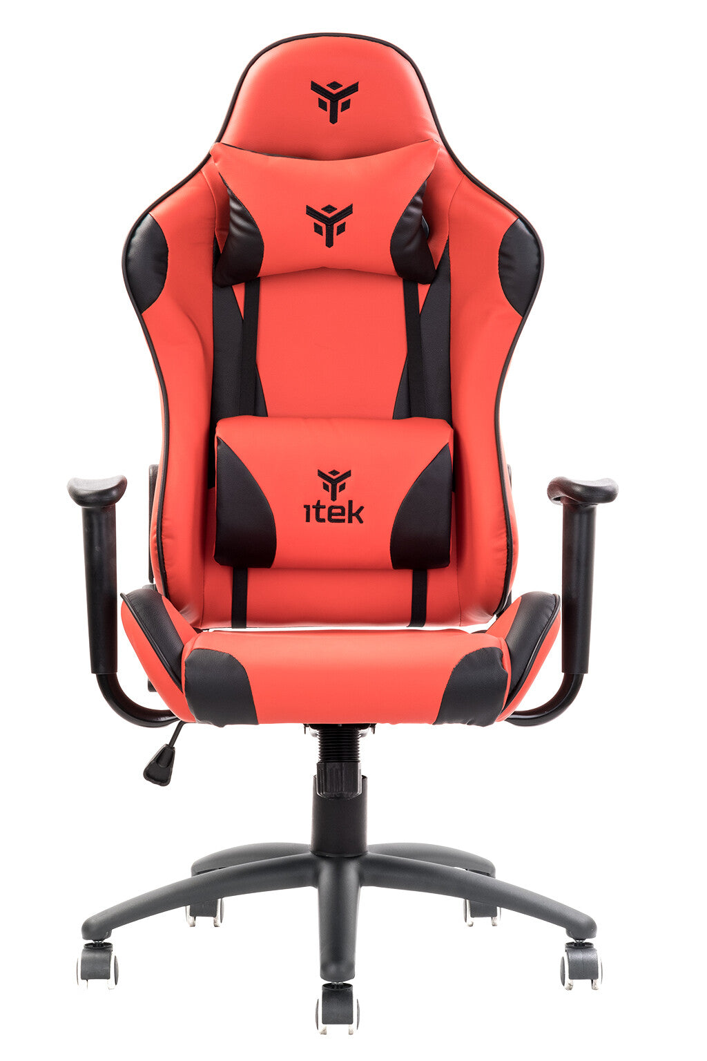 itek Gaming Chair PLAYCOM PM20 - PVC- Doppio Cuscino- Schienale Reclinabile- Rosso Nero