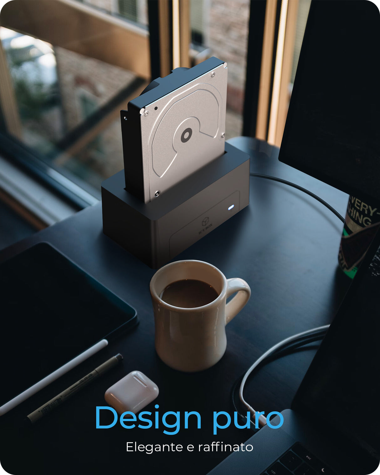 ICY BOX Docking Station per 1x 2-5" e 3-5" SATA I/II/III- USB 3.2 Gen 1- nero