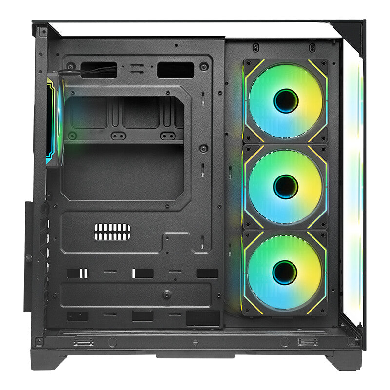 Case DARK CAVE PANO - Gaming Tower- ATX- 4x12cm ARGB fan- 2xUSB3- Type-C- Temp Glass Top- Side & Front Panel