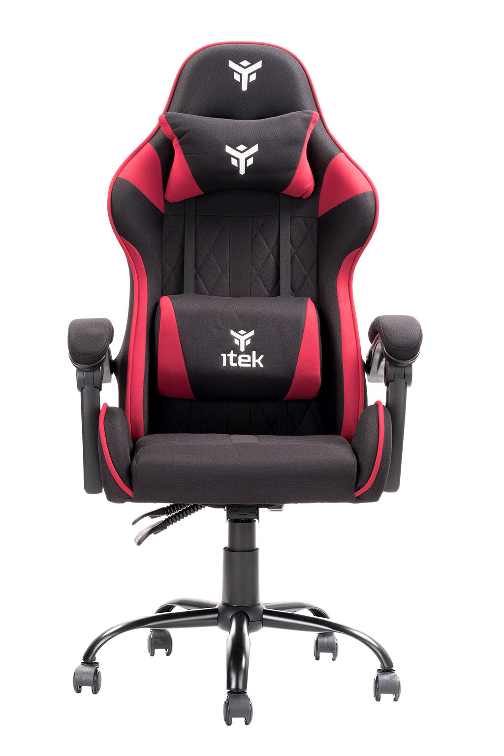 itek Gaming Chair RHOMBUS FF10 - Tessuto- Doppio Cuscino- Schienale Reclinabile- Nero Rosso