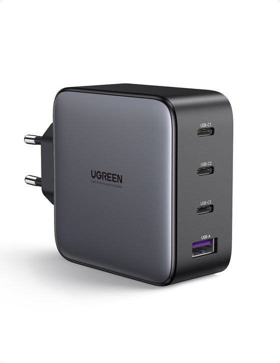 UGREEN USB Charger 100W GaN Nexode- 3x Type-C- 1xUSB3 Black