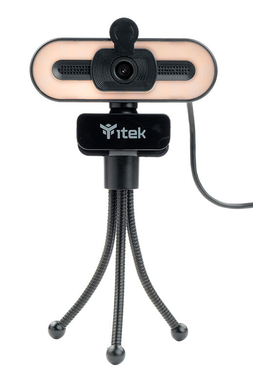 Webcam with Microphone W401L - Full HD - 30FPS - 3 mode LED light - USB - tripod