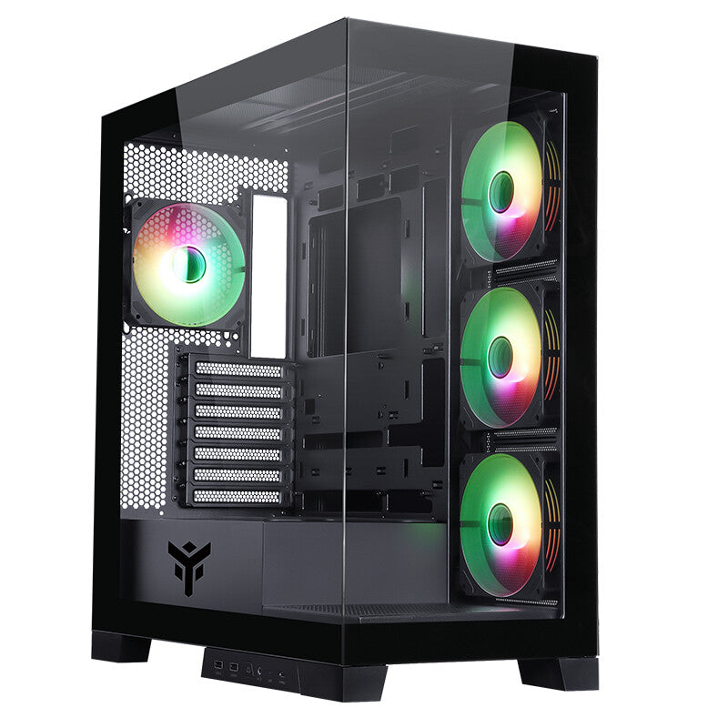Case SHOWBUI 45B - Gaming Tower- ATX- 4x12cm ARGB fan- 2xUSB3- Type-C- Side & Front Panel Temp Glass