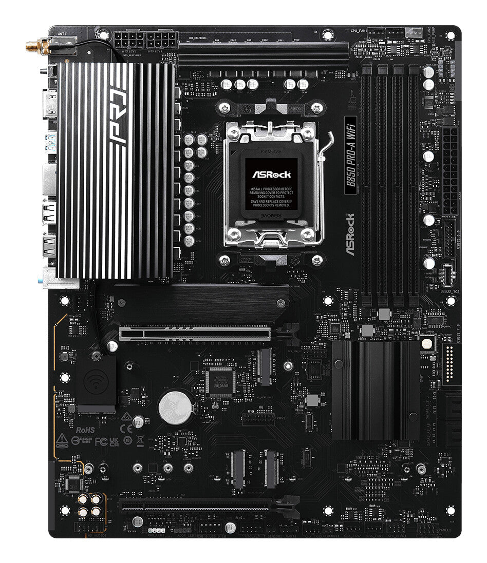 MB Asrock AM5 B850 Pro-A WiFi- 4*DDR5 4*SATA3- 4*M.2- HDMI- Type-C- WiFi 6E + BT- ATX