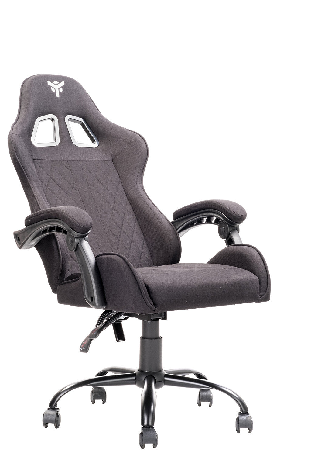 itek Gaming Chair RHOMBUS FF10 - Tessuto- Doppio Cuscino- Schienale Reclinabile- Nero Nero