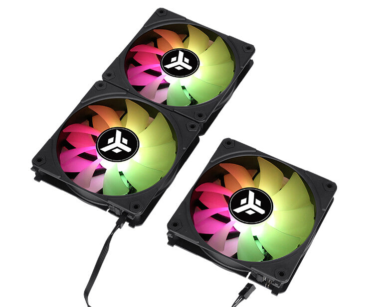 Kit 3x UW12 Black case fan - 12cm - ARGB Sync 5V 3pin - 4pin PWM - Wireless