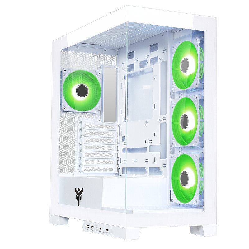 Case SHOWBUI 45W - Gaming Tower- ATX- 4x12cm ARGB fan- 2xUSB3- Type-C- Side & Front Panel Temp Glass- White Edition