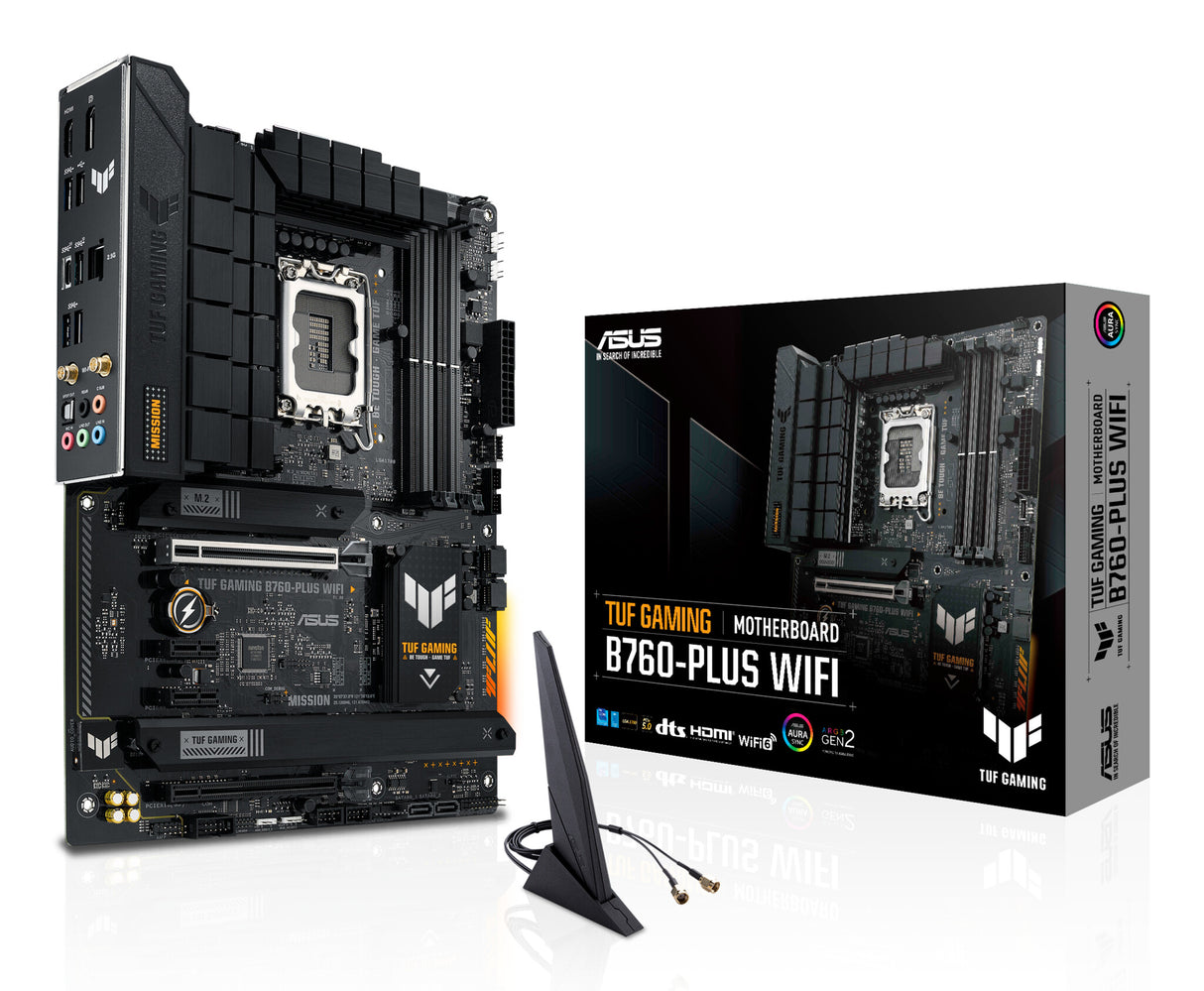 MB Asus 1700 Intel- TUF GAMING B760-PLUS WIFI- PCIe5- 2xPCIe4 M.2- 4xDDR5- DP- HDMI- SATA6- USB3.2 Gen2 & Gen1- ATX
