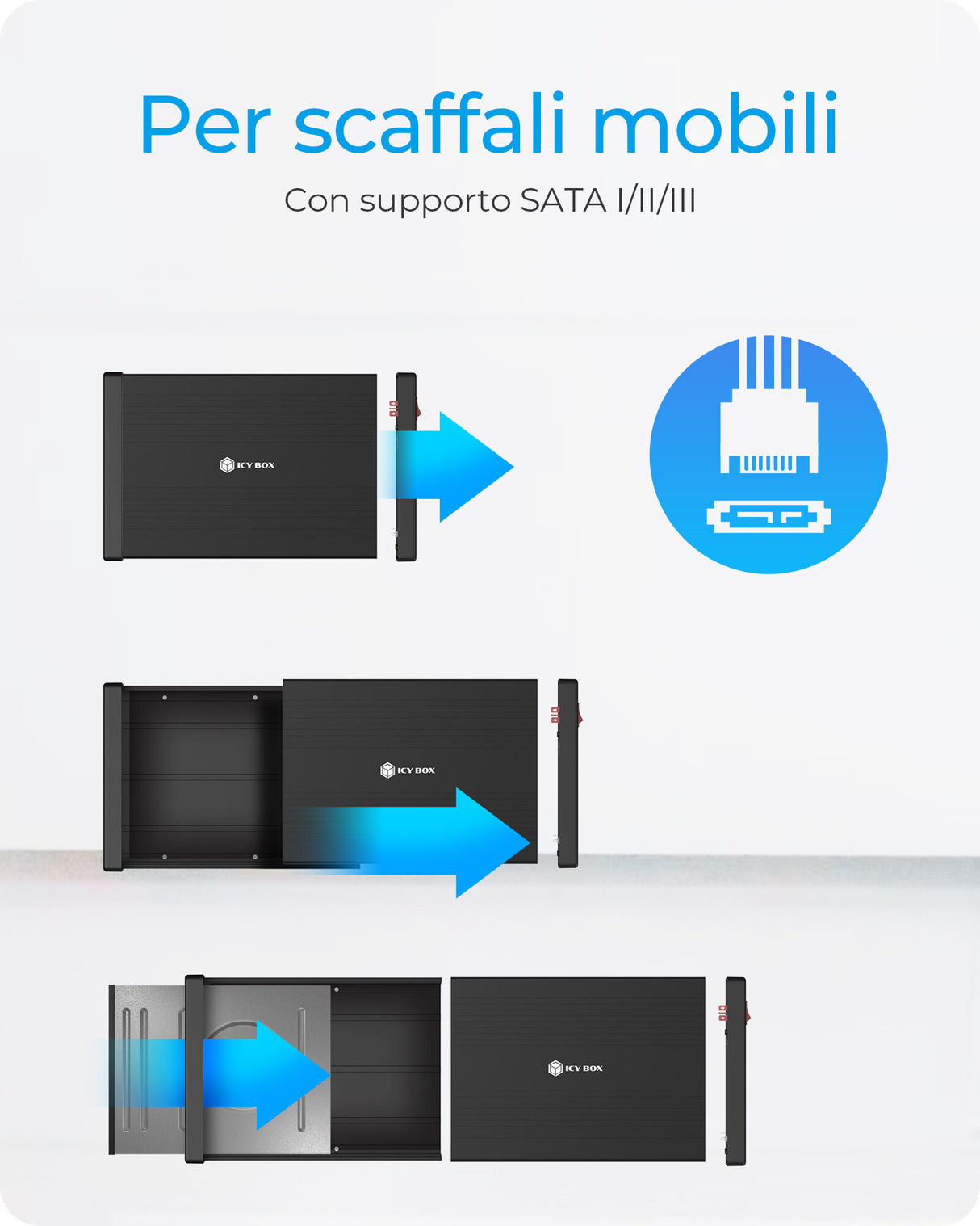 ICY BOX Case esterno per DVD/Blue Ray SATA da 5.25" nero