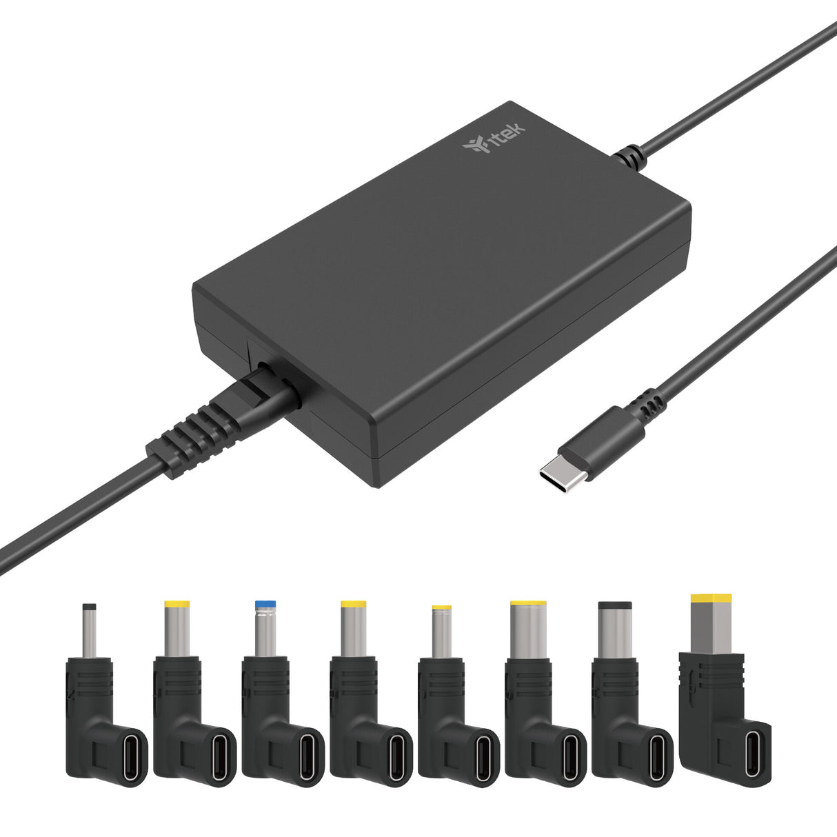 Alimentatore Universale per Notebook e Dispositivi USB-C- PD - 100W- Tecnologia GaN- Super Slim- USB-C e 8 connettori