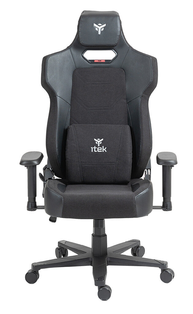 itek Gaming Chair SHUTTLE PM66 - PVC e Tessuto- Braccioli 3D- Nero Nero