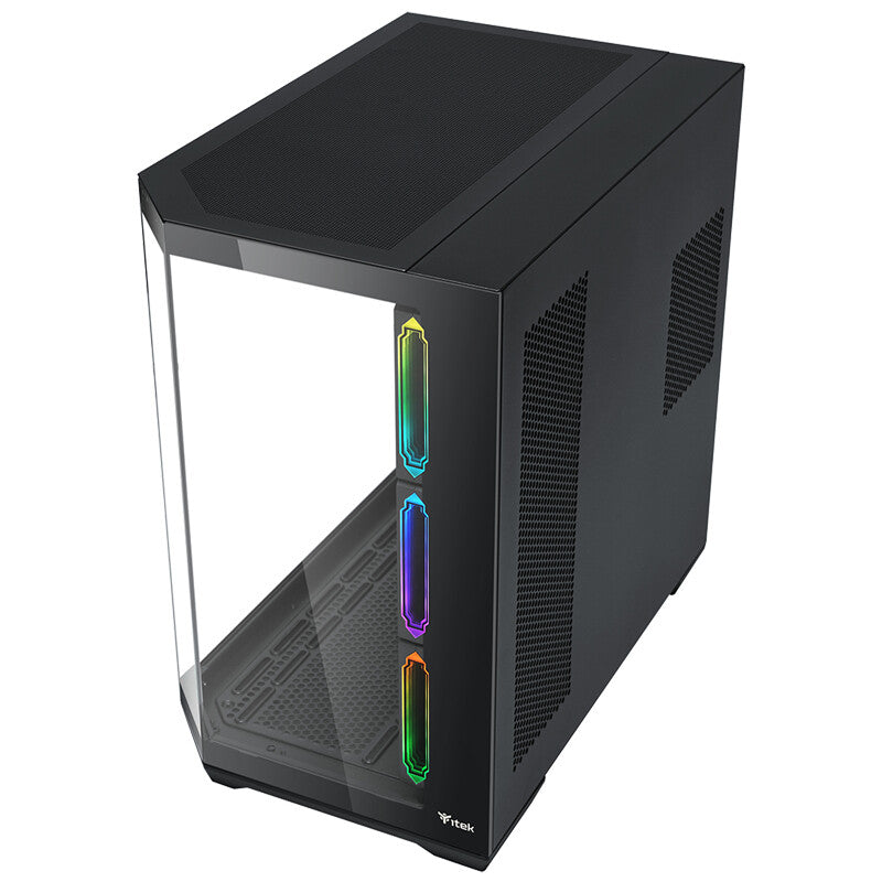 Case DARK CAVE AKU - Gaming Tower- ATX- 4x12cm ARGB fan- USB3- Type-C- Temp Glass Side & Front Panel