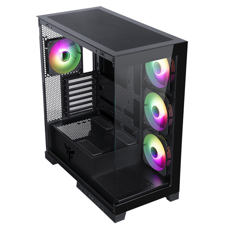 Case SHOWBUI 45B - Gaming Tower- ATX- 4x12cm ARGB fan- 2xUSB3- Type-C- Side & Front Panel Temp Glass
