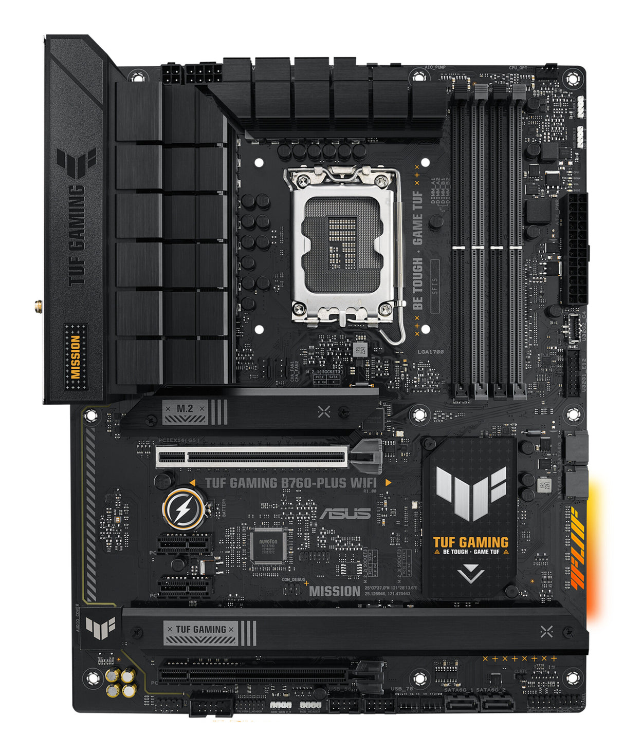 MB Asus 1700 Intel- TUF GAMING B760-PLUS WIFI- PCIe5- 2xPCIe4 M.2- 4xDDR5- DP- HDMI- SATA6- USB3.2 Gen2 & Gen1- ATX
