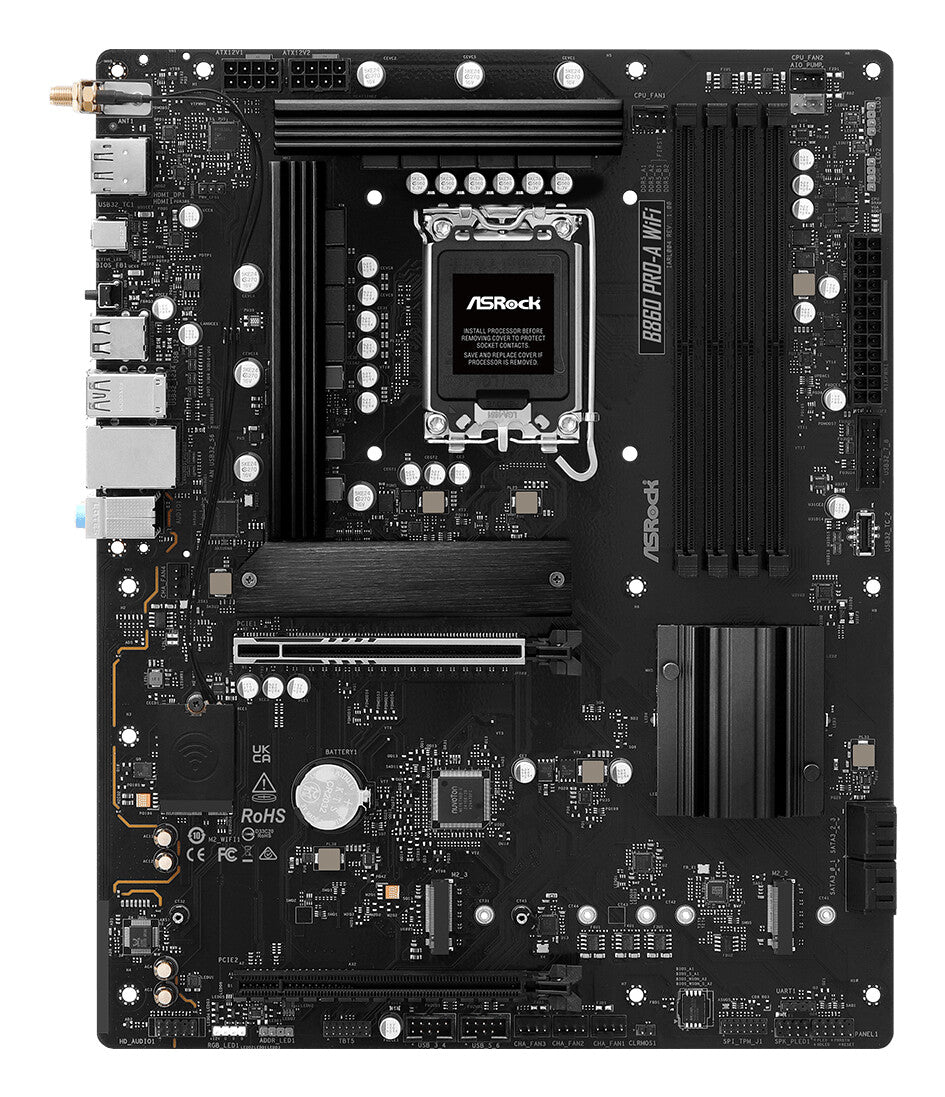MB Asrock 1851 Intel B860 PRO-A WIFI- 4*DDR5 4*SATA3- 3*M.2- HDMI- DP- WiFi 6E + BT- ATX