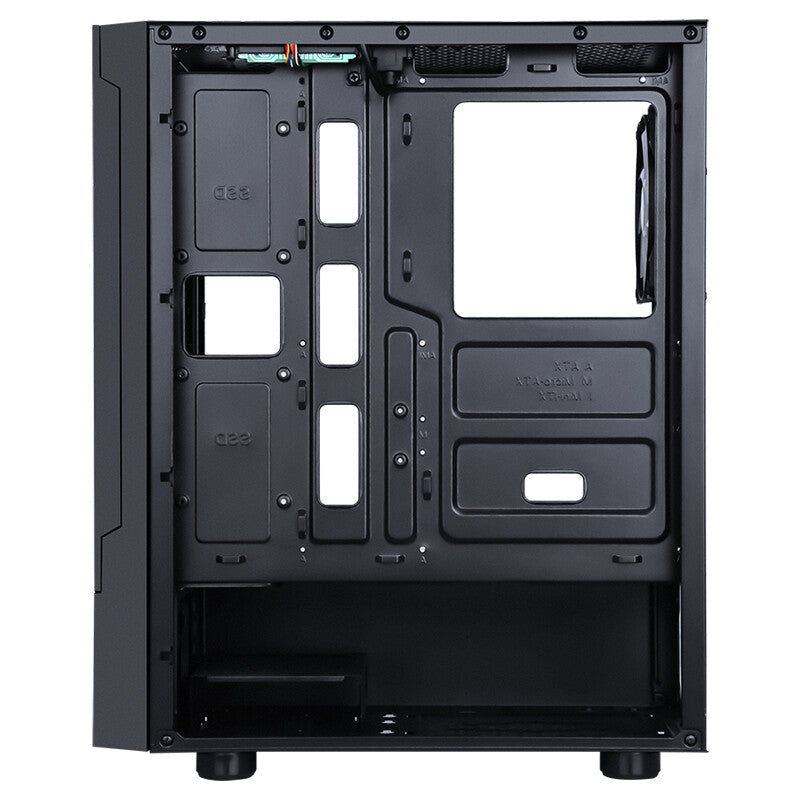 SIISBE 3.0 Case - Gaming Middle Tower- 3x12cm ARGB fan- USB3- Side Panel Temp Glass with hinge