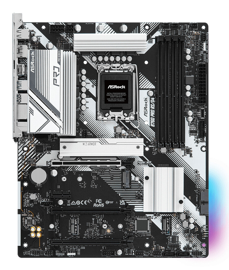 MB Asrock 1700 Intel B760 PRO RS/D4 4xDDR4- 4SATA3- 2xHyper M.2 1xM.2- HDMI DP ATX