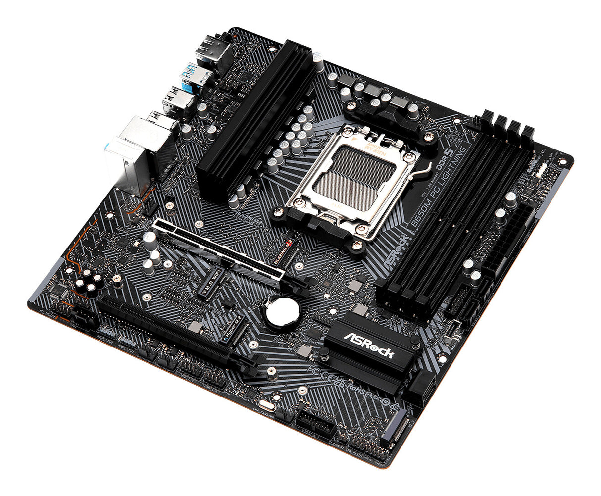 MB Asrock AM5 B650M PG LIGHTNING- 4*DDR5 4*SATA3- 3*M.2- HDMI- DP- mATX