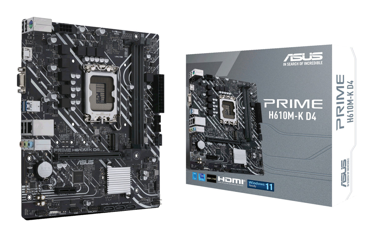 MB Asus 1700 Intel PRIME H610M-K- PCIe4- M.2- 2xDDR4- HDMI- D-Sub- SATA6- USB3.2 Gen1- mATX