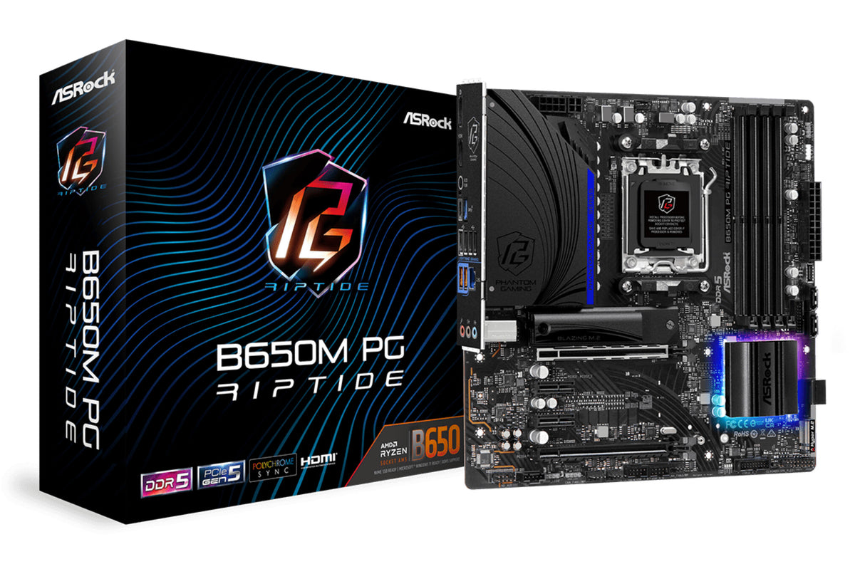 MB Asrock AM5 B650M PG RIPTIDE 4*DDR5 4*SATA3 mATX