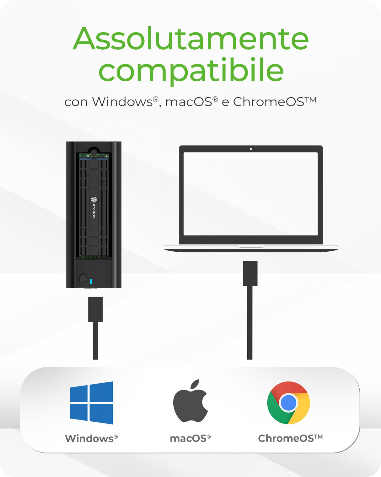 ICY BOX Docking Station per M.2 NVMe & SATA SSD- Type-C Gen2- 10 Gbps
