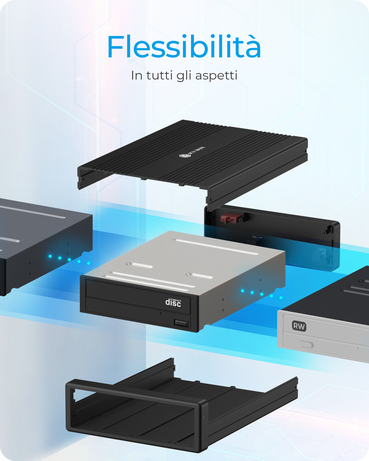 ICY BOX Case esterno per DVD/Blue Ray SATA da 5.25" nero