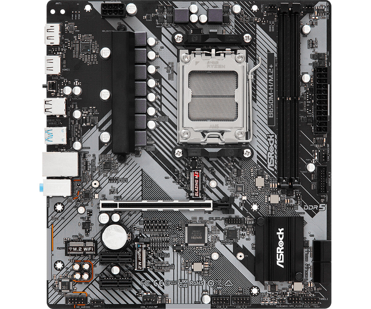 MB Asrock AM5 B650M-H/M.2- 2*DDR5 4*SATA3- 2*M.2- HDMI- DP- mATX
