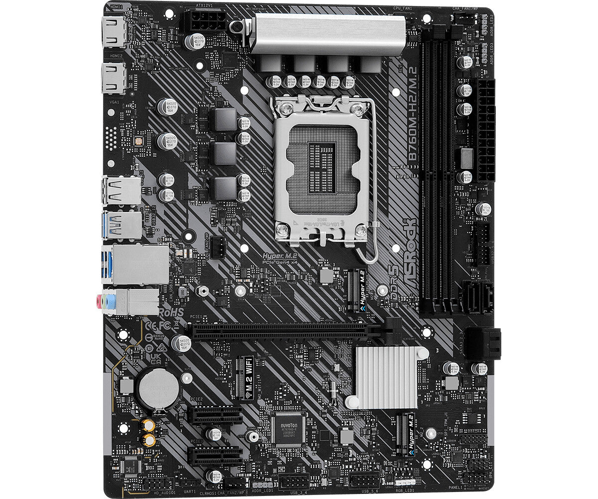 MB Asrock 1700 Intel B760M-H2/M.2- 2xDDR5- 4SATA3- 1xHyper M.2 Gen4- 2xHDMI- mATX