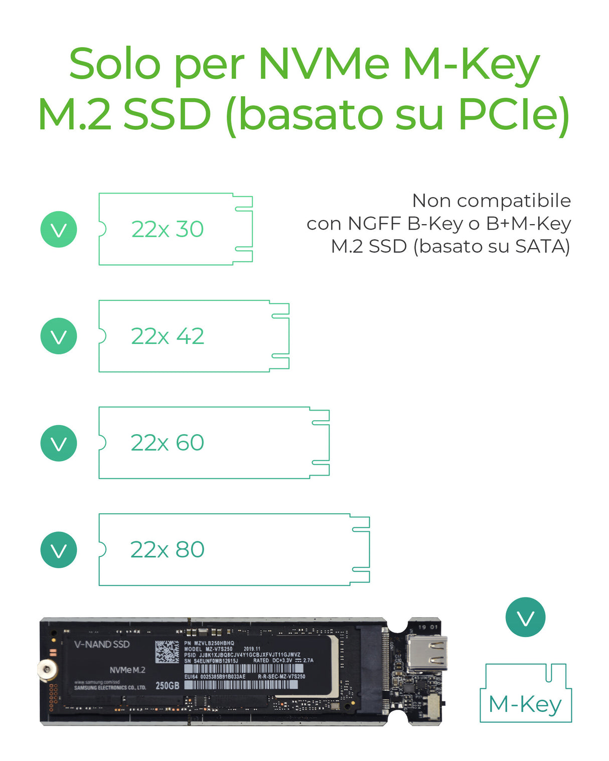 ICY BOX Case esterno per SSD M.2 NVMe con Type-C- 10 Gbit/s
