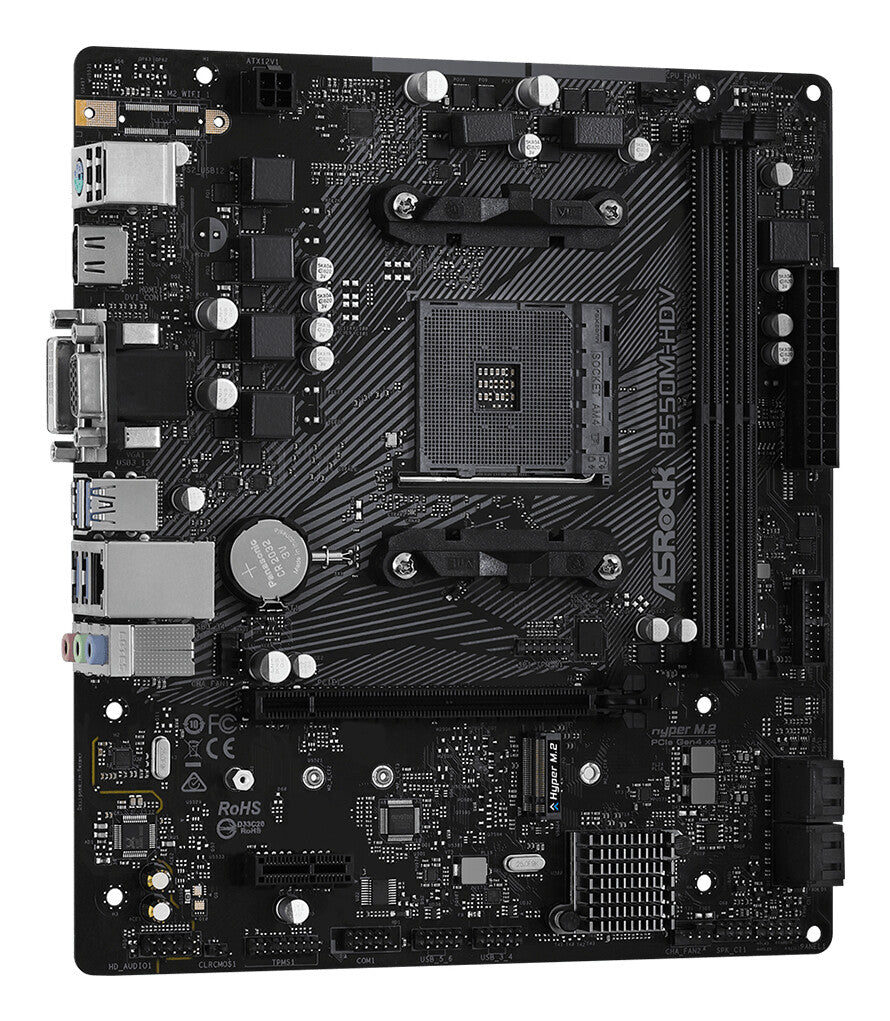 MB Asrock AM4 B550M HDV 2x DDR4 6x SATA3 HDMI DVI-D D-SUB M-ATX
