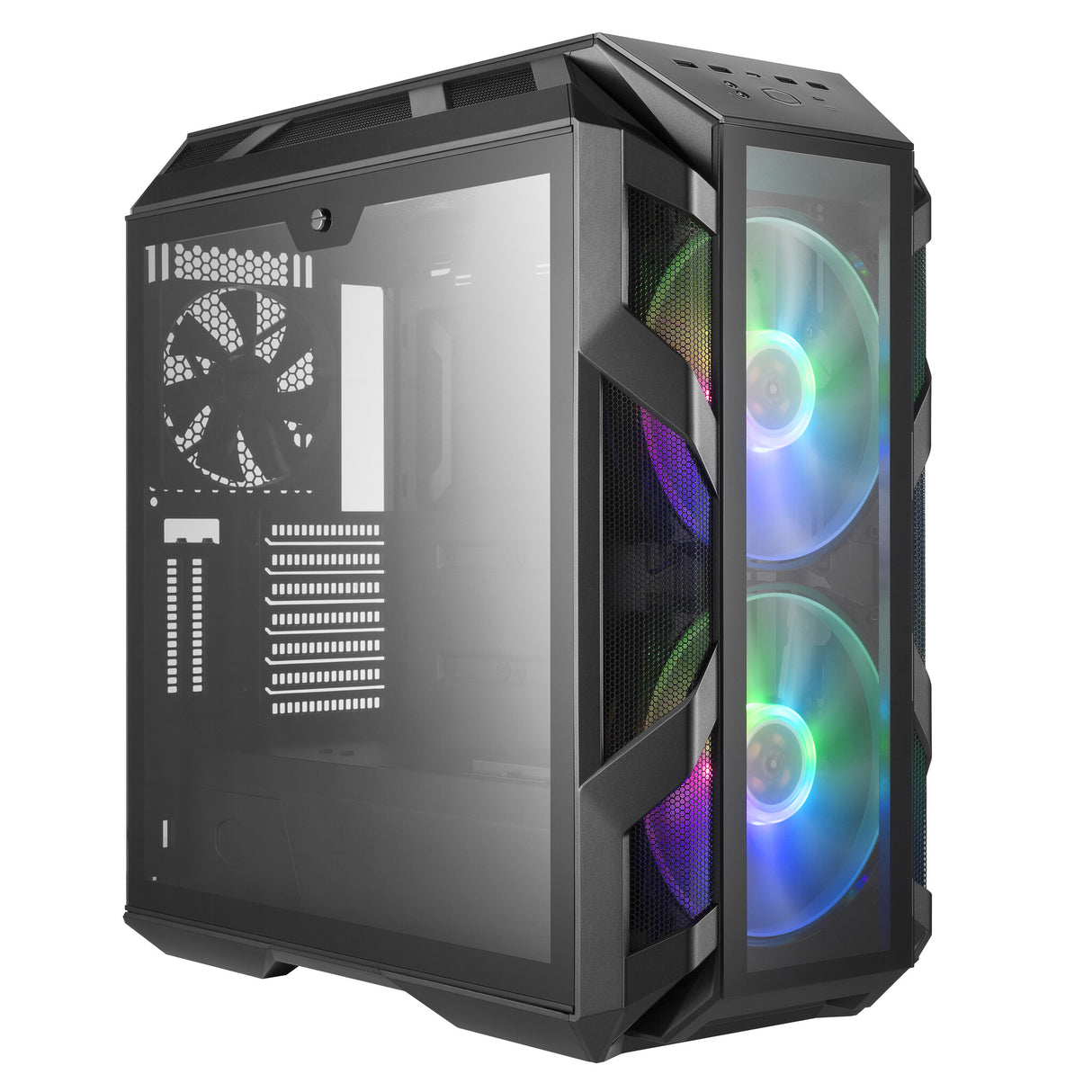 Case MasterCase H500M- 2USB3-Audio I&O-2x 2.5"/3.5"-2x 2.5"-2x 200mm ARGB Front Fans 140mm Rear Fan-Radiator Supp.-NO PSU