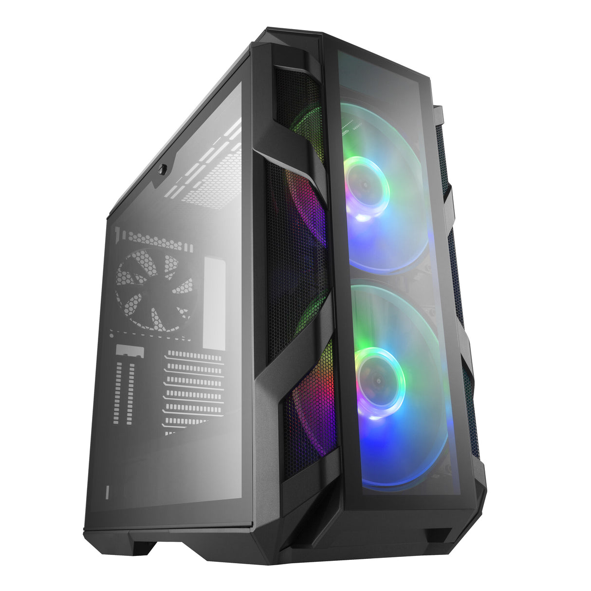 Case MasterCase H500M- 2USB3-Audio I&O-2x 2.5"/3.5"-2x 2.5"-2x 200mm ARGB Front Fans 140mm Rear Fan-Radiator Supp.-NO PSU