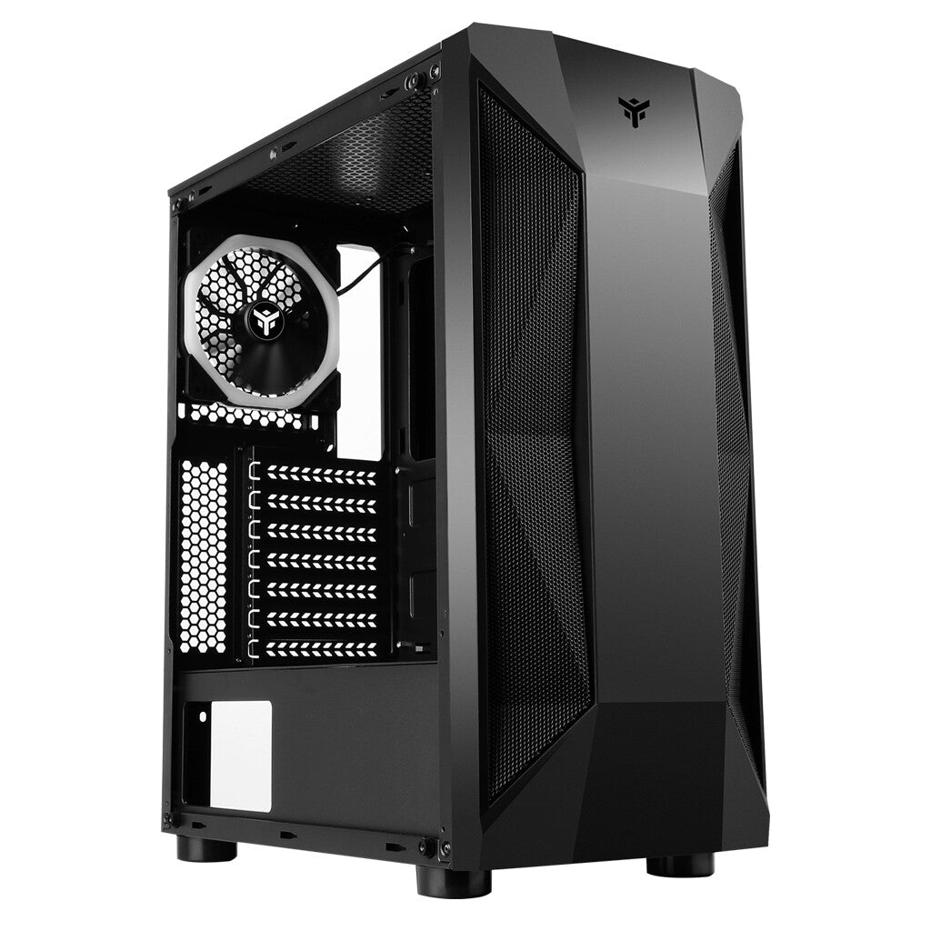 Case THE ROCK EVO - Gaming Middle Tower- USB3- 12cm ARGB fan- Side Panel Temp Glass