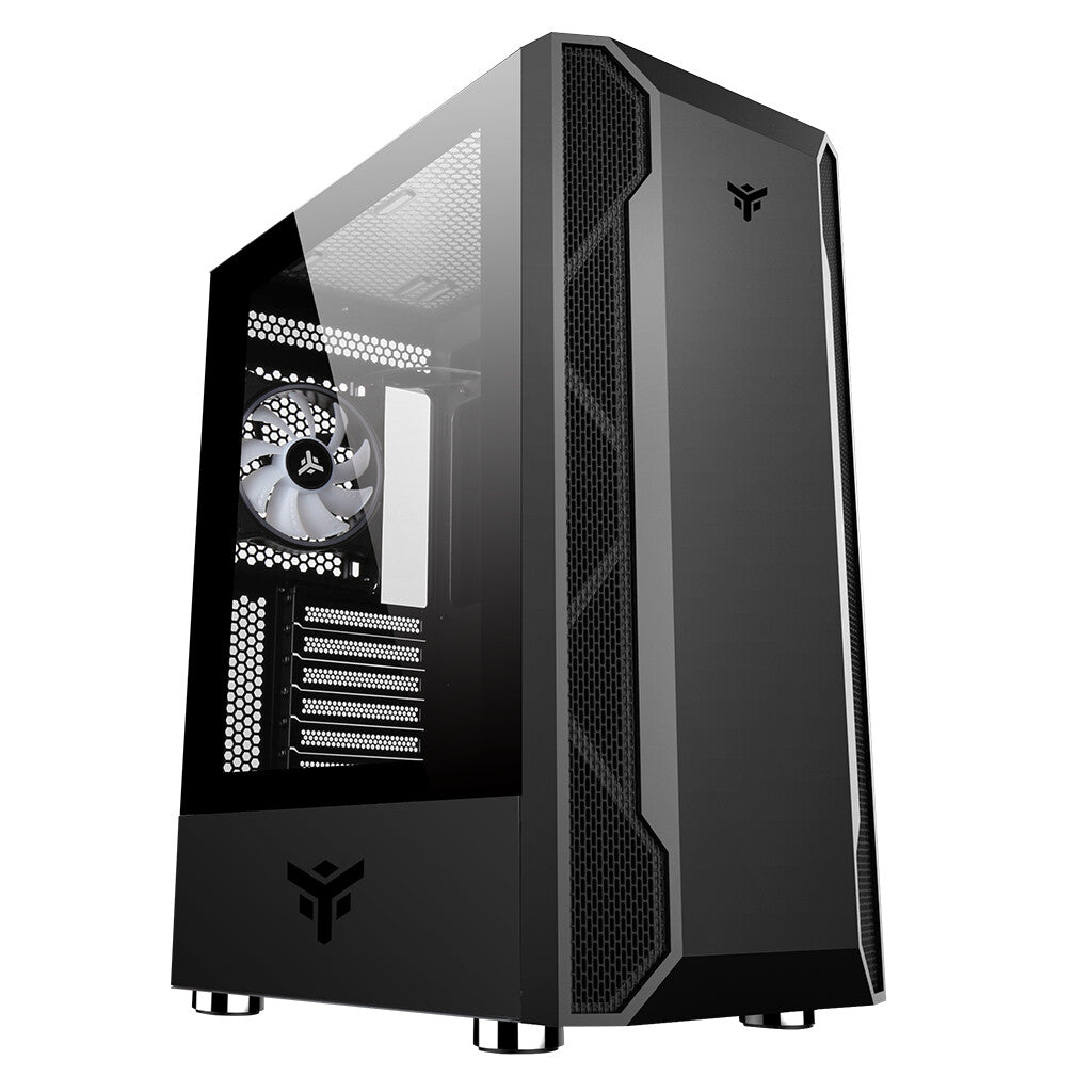 Case VERTIBRA X210 - Gaming Middle Tower- 12cm ARGB fan- 2xUSB3- Side Panel Temp Glass