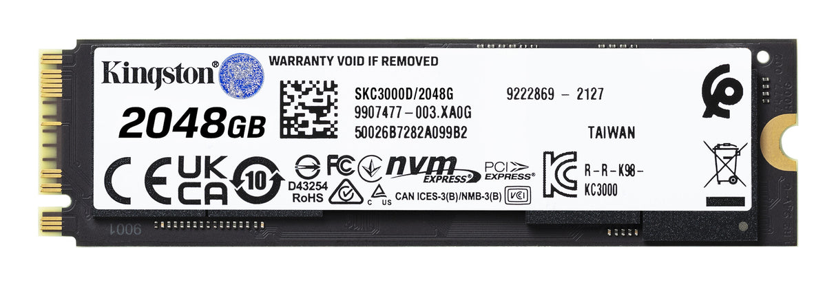 KINGSTON SSD KC3000 - 2TB M.2 PCIe Gen4x4 (R7000 - W6000)