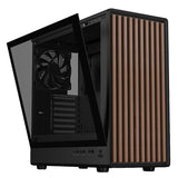 Case WOODY W2B - Gaming Tower- ATX- 4x14cm Black fan- 2xUSB3- Type-C- Wood Front- Darker Temp Glass Side Panel