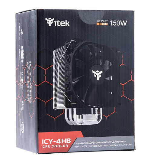 ICY-4HB air heatsink - Universal Skt - 150W TDP - 4 HP - 12cm fan