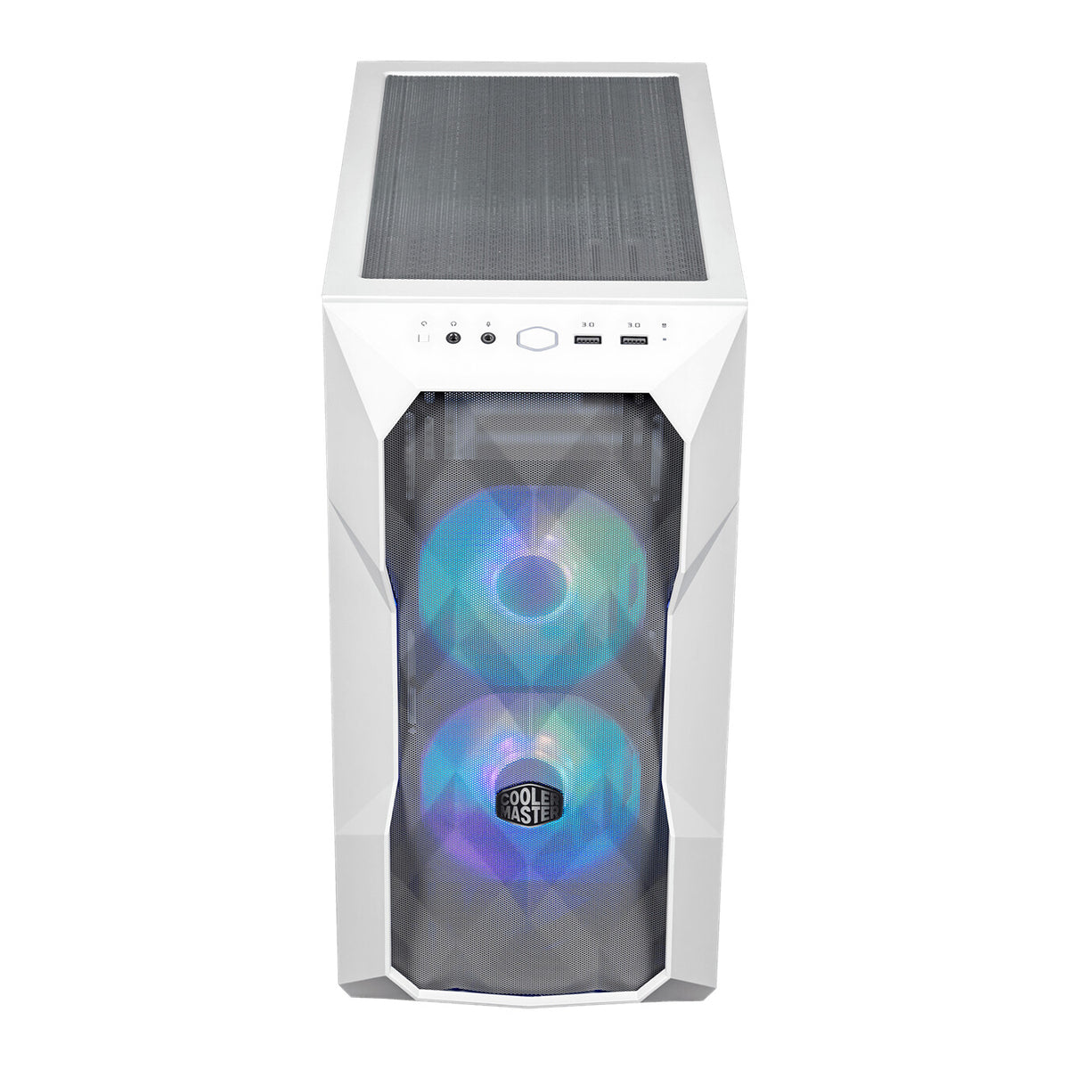 Case MasterBox TD300 Mesh White- 2USB3.2-2xCombo 2.5"/3.5"-2x2.5"-2x120mm SickleFlow PWM ARGB Front Fans-ARGB/PWM Hub-NO PSU