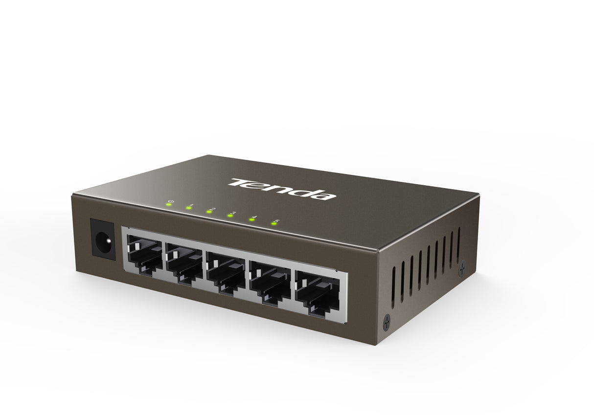 Tenda SWITCH BUSINESS TEG1005D - IEEE 802.3uxab- 5x Gigabit LAN- 10Gbps capacity- 6KV lightning protection on each port