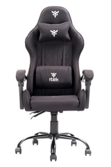 itek Gaming Chair RHOMBUS FF10 - Tessuto- Doppio Cuscino-  Schienale Reclinabile- Nero Nero