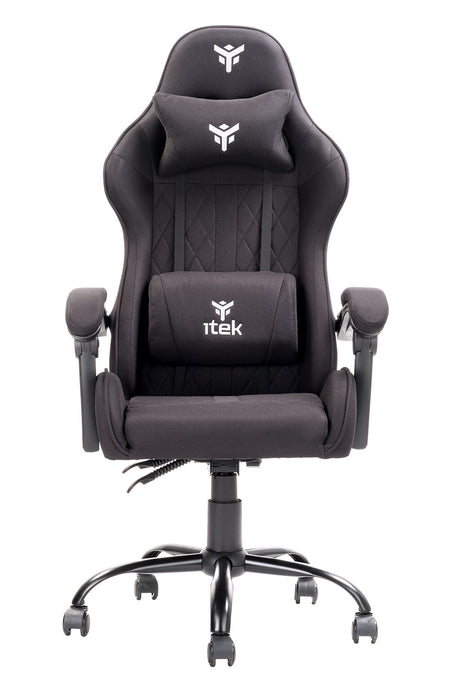 itek Gaming Chair RHOMBUS FF10 - Fabric - Double Cushion - Reclining Backrest - Black Black