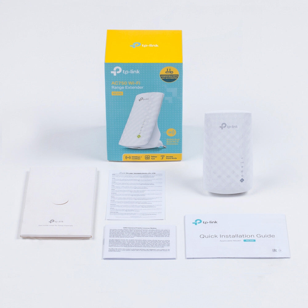 TP-LINK Extender Wi-Fi - AC750 Wi-Fi- Wall Plugged- 433Mbps at 5GHz + 300Mbps 802.11ac/a/b- 2 ANTENNE INTERNE