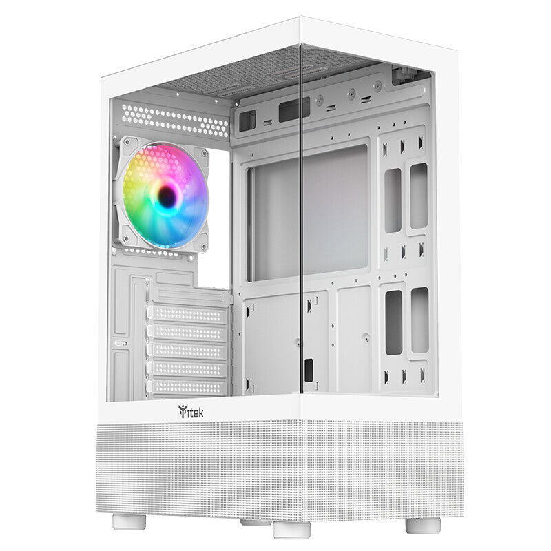 Case SHOWBUI 33W - Gaming Tower ATX- 12cm ARGB fan- USB3- Side & Front Panel Temp Glass- White Edition