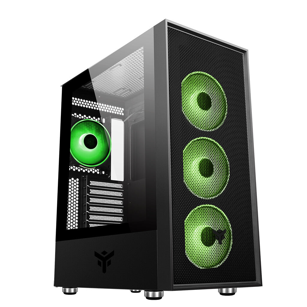 Case VERTIBRA H210 - Gaming Middle Tower- 4x12cm ARGB fan- 2xUSB3- Side Panel Temp Glass