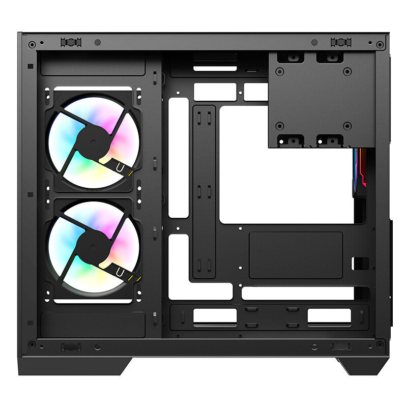 Case DARK CAVE DS - Gaming Tower- ATX- 3x12cm ARGB fan- 2xUSB3- Type-C- Side & Front Panel Temp Glass