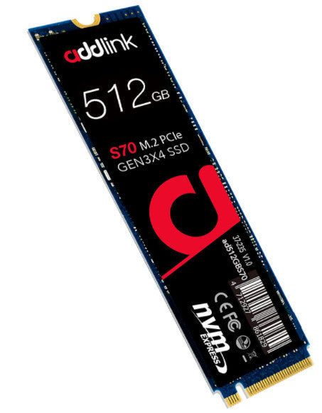 Addlink S70 - 512GB SSD M.2 PCIe Gen3x4 NVMe 2280- (R:3000- W:2000)