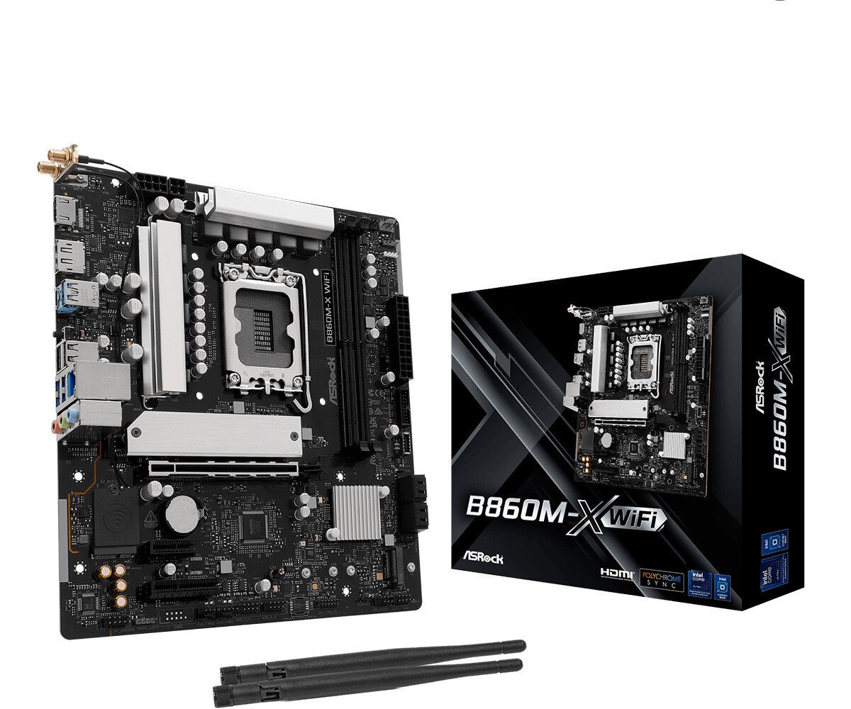MB Asrock 1851 Intel H810M-X WIFI- 2*DDR5 4*SATA3- 2*M.2- HDMI- DP- mATX