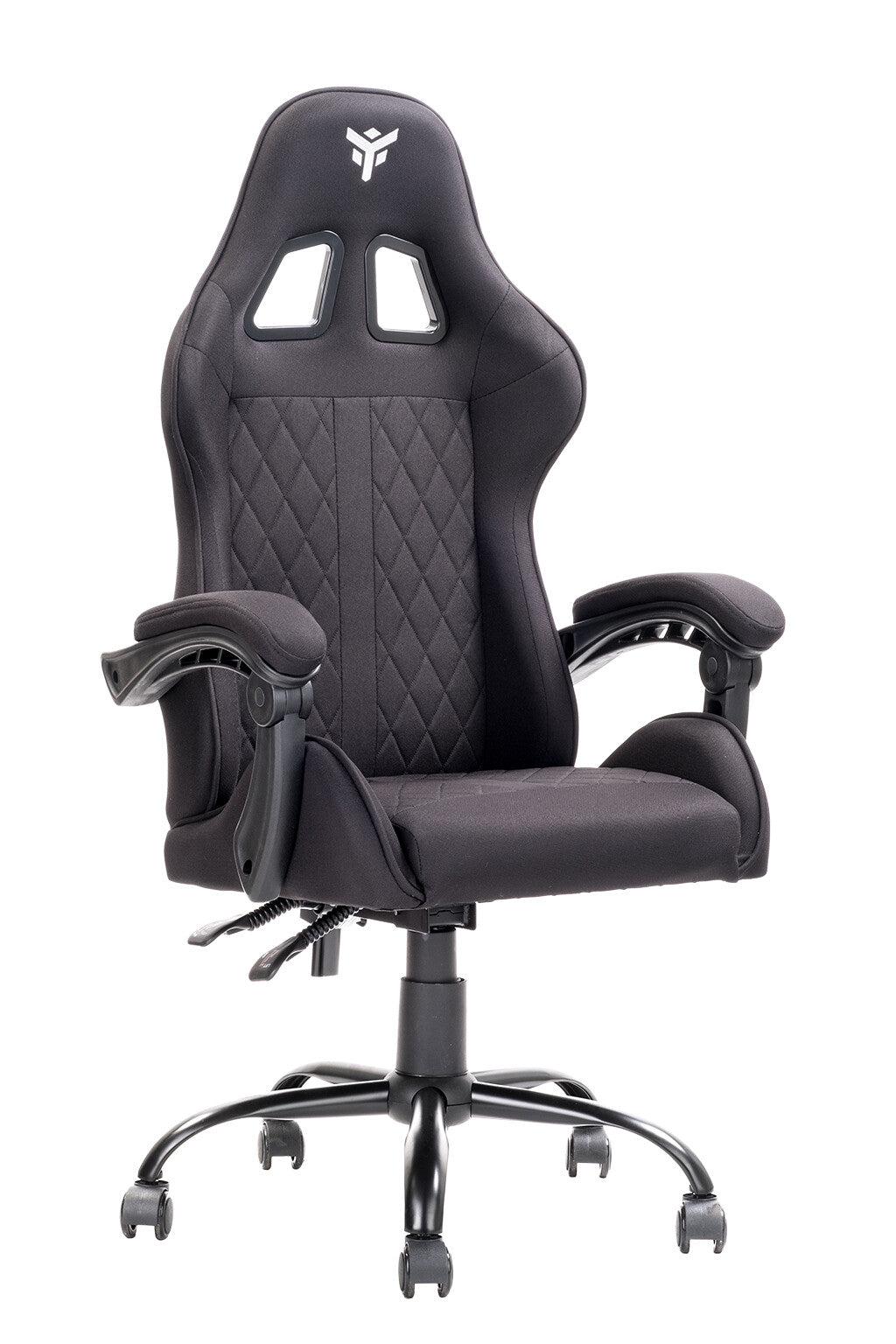 itek Gaming Chair RHOMBUS FF10 - Tessuto- Doppio Cuscino-  Schienale Reclinabile- Nero Nero