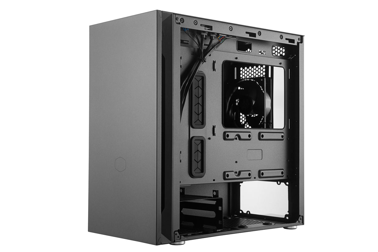 Case Silencio S400- 2USB3-3.5mm Headset Jack (Audio+Mic)-SD card reader-120mm Front Fan 120mm Rear Fan-Radiator Support- NO PSU