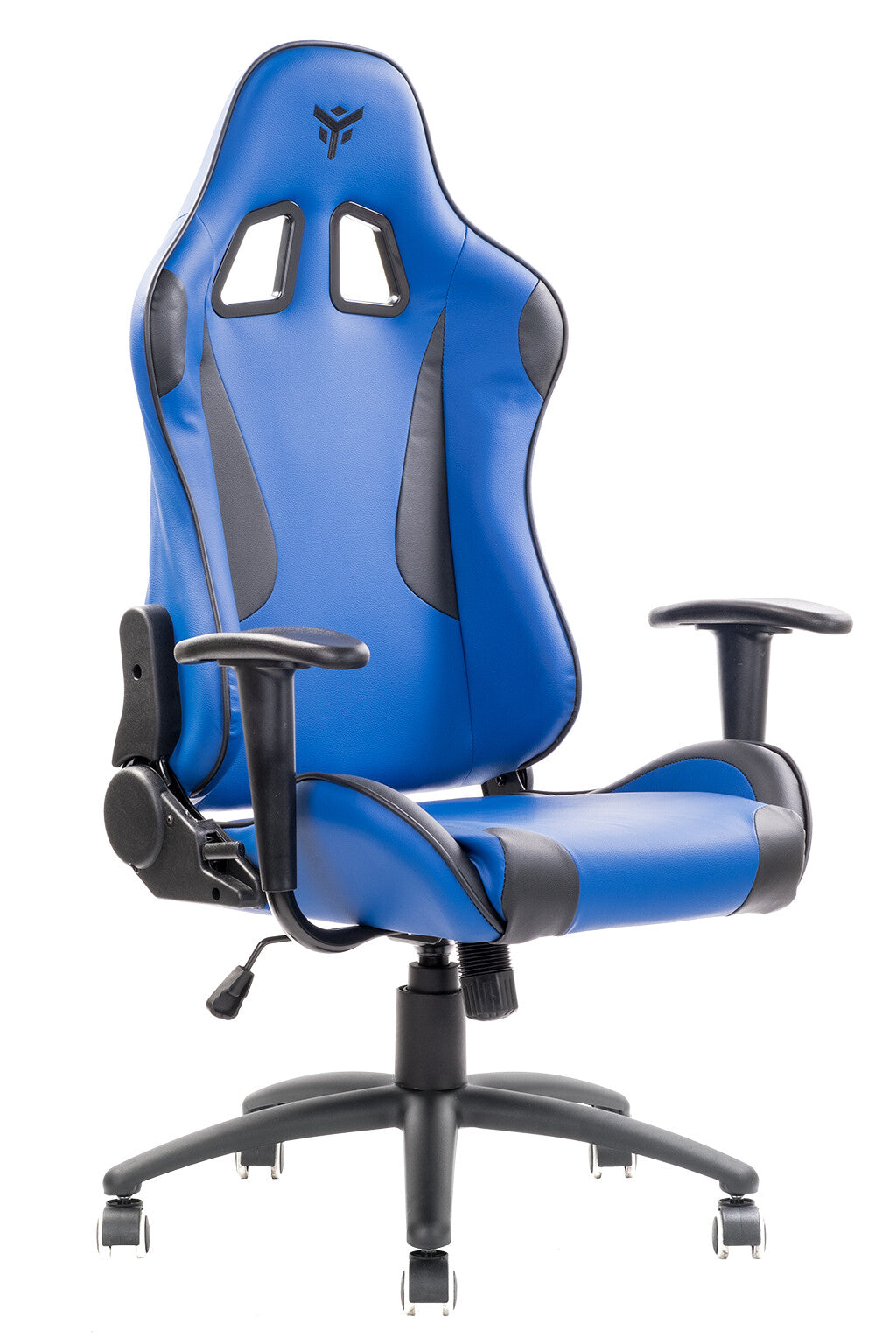 itek Gaming Chair PLAYCOM PM20 - PVC - Double Cushion - Reclining Backrest - Blue Black